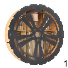 Drevené a sklenené koleso s priemerom 29 cm.