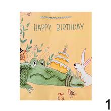 Detská darčeková taška s motívom zvierat a nápisom ŠŤASTNÉ NARODENINY.