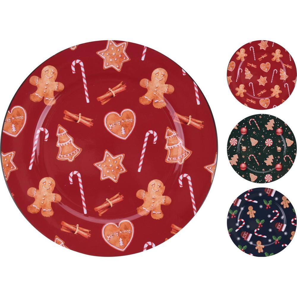 Vianočná tácka s dizajnom, priemer 33 cm.