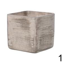 Obal Horti štvorcový 13x13 cm v striebornej a medenej farbe.