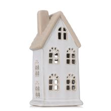 DOMČEK BIE/BÉŽ LED PORCELÁN 8*6*17CM - FLORASYSTEM