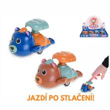 Medveď 11cm po stlačení jazdiaci 2farby - FLORASYSTEM