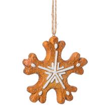 ZÁVES VLOČKA PERNÍK KERAMIKA 7x7CM - FLORASYSTEM