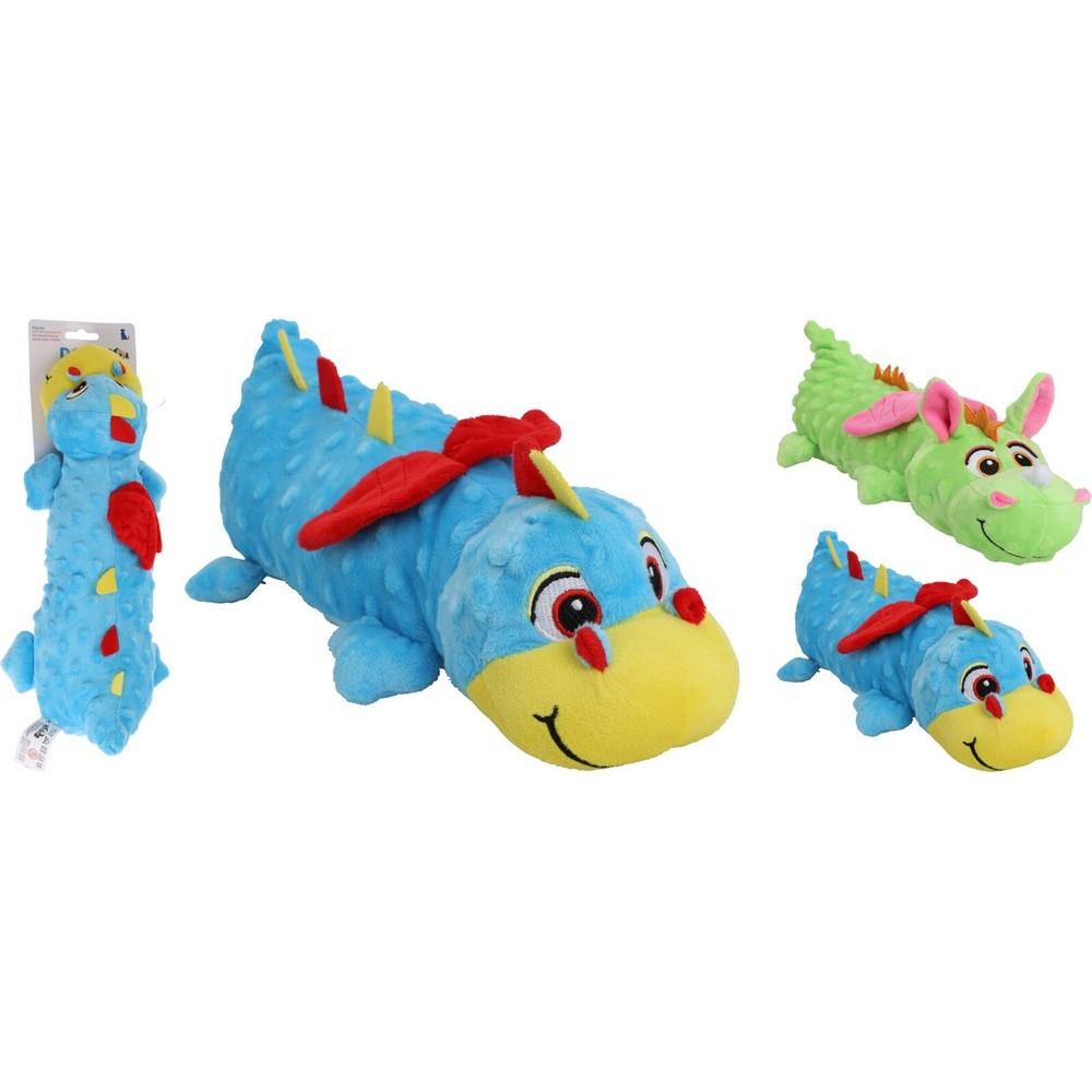 Hračka pre psa v tvare dráčika, modrá a zelená farba.