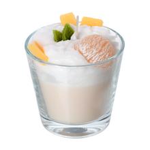 SVIEČKA DEZERT V SKLE BÉŽOVÝ CAPUCINO 9x9cm - FLORASYSTEM