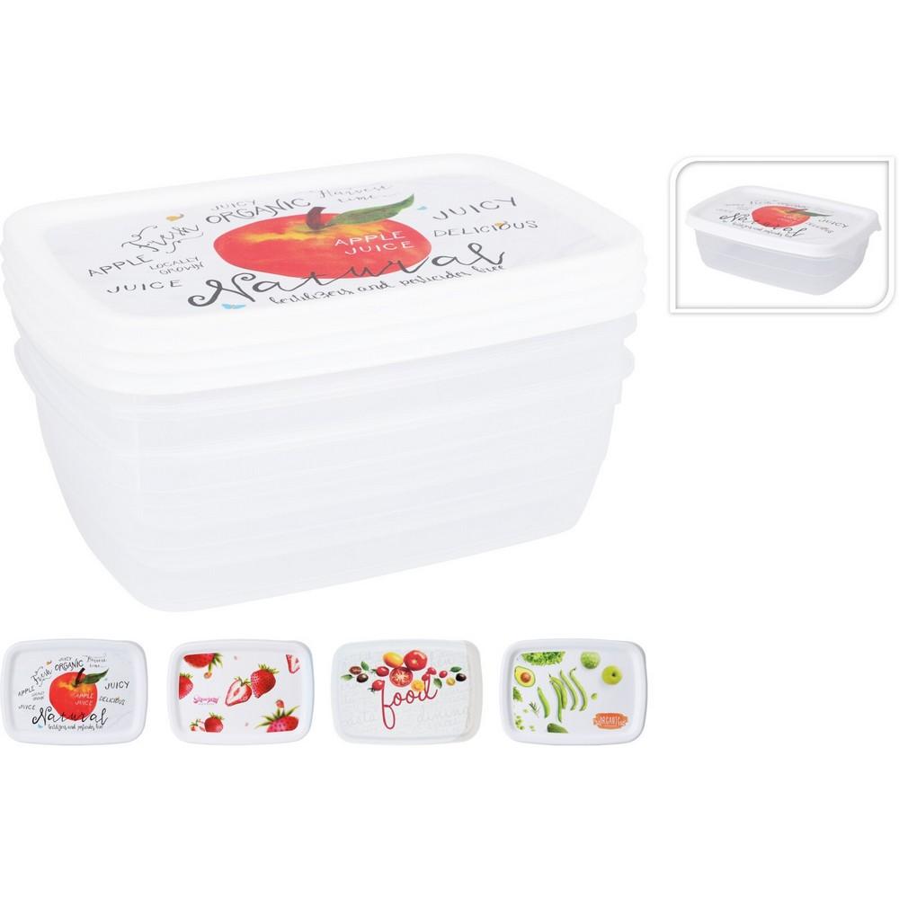 Zásobník PP set 3 ks 600 ml s ovocným motívom.