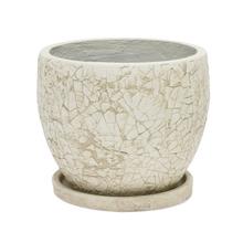 J101 KVETINÁČ + MISKA OKRÚHLY CYLINDER BIELA 24xH19,6CM XS - FLORASYSTEM