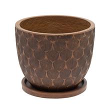 J63 KVETINÁČ + MISKA OKRÚHLY JILL HNEDÁ 44H36CM XL - FLORASYSTEM