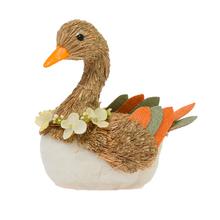 HUS S KVETMI SLAMA 12x23x22CM NATUR - FLORASYSTEM