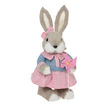 ZAJAČICA S VRTUĽKOU SLAMA 15x16x38CM RUŽOVOMODRÁ - FLORASYSTEM