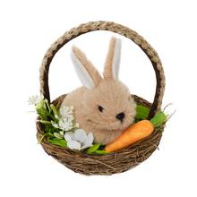 ZAJAČIK V KOŠÍKU HNEDÁ 9CM - FLORASYSTEM