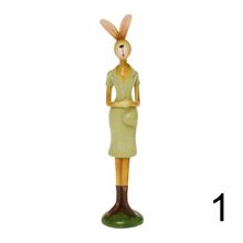 Keramické zajačiky v oblečení, zelený mix.