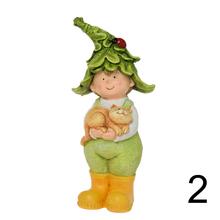Záhradní trpaslíci s psíkom a mačkou, polyresin, mix 2