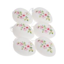 ZÁVES VAJCE KVETY PLAST S/6 6CM BIELORUŽOVÉ - FLORASYSTEM