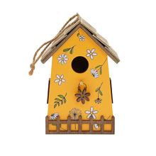 ZÁVES DOMČEK DREVO 11,5x8,5x16,5CM ŽLTÝ - FLORASYSTEM