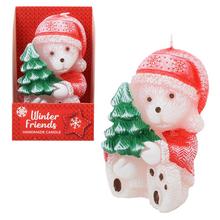 Figúrka zimných priateľov, ručne vyrobená sviečka.