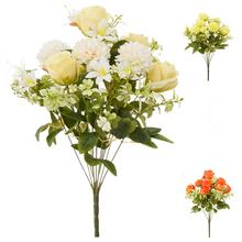 KYTICA RUŽA, CHRYZ, DROB.KVETY, ZELEŇ, MIX/3F 46CM - FLORASYSTEM