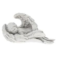 ANJEL LEŽIACI NA PODSTAVCI BIELY 23*9.5*13CM - FLORASYSTEM