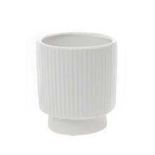 OBAL PRUHOVANÝ M KERAMIKA 10,5x10,5x12,5CM BIELA - FLORASYSTEM