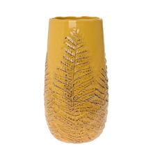 VÁZA PAPRAĎ ŽLTÁ KERAMIKA 13.5*13.5*26CM - FLORASYSTEM