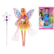 Bábika víla s krídlami 30cm kĺbová s magickou paličkou - FLORASYSTEM
