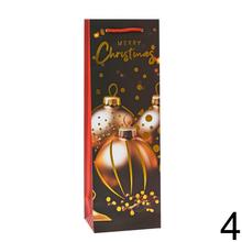 Darčeková taška na víno s vianočným motívom v čiernej farbe.