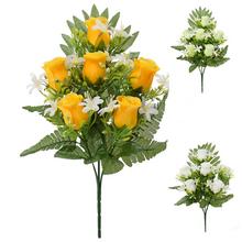 KYTICA RUŽA, DROB, KVETY, ZELEŇ x6 MIX/3F 37CM - FLORASYSTEM