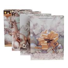 Darčeková taška s vianočným motívom a glitrami.