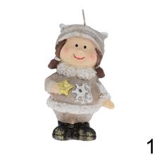 Figúrka chlapca a dievčaťa s vianočným motívom, 11 cm vysoká.