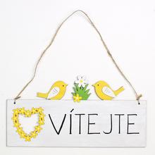 ZÁVES VÍTEJTE DREVO 29x0,5x14,7CM BIELY SUPER CENA! - FLORASYSTEM