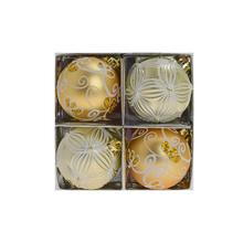 GULE PLAST. ZLATÉ ORNAMENT S/4 8CM - FLORASYSTEM