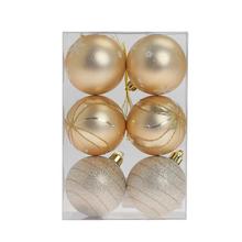 GULE PLAST. BL. ZLATÉ ORNAMENT MIX S/6 6CM - FLORASYSTEM