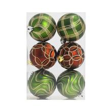 GULE PLAST. ZEL/MED ORAMENT MIX S/6 8CM - FLORASYSTEM