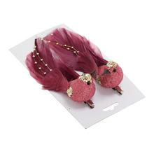 VTÁČIKY MALINOVÉ NA ŠTIPCI S/2 13*3*4,4CM - FLORASYSTEM