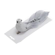 VTÁČIK STRIEBORNÝ NA ŠTIPCI 19*5,5*7CM - FLORASYSTEM