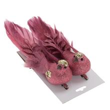 VTÁČIKY MALINOVÁ NA ŠTIPCI S/2 16*3,9*5,5CM - FLORASYSTEM