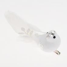 VTÁČIK BIELY NA ŠTIPCI 19*5,5*7CM - FLORASYSTEM