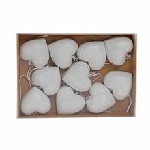 ZÁVES SRDIEČKA BIELE DREVO S/10 4*4*2CM - FLORASYSTEM