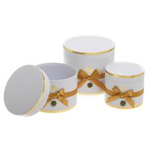 DARČEKOVÁ KRABIČKA MAŠĽA S/3 14x12,6-20x17,5CM BIELA - FLORASYSTEM