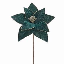 ZÁPICH VIANOČNÁ RUŽA ZELENÁ ZAMAT 37CM - FLORASYSTEM