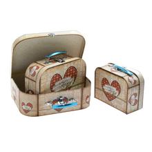 DARČEKOVÁ KRABIČKA KUFOR S/3 20x15x8,5-30x21x9,5CM SRDCIA - FLORASYSTEM