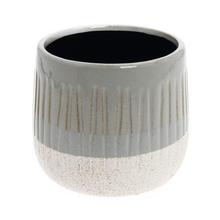 OBAL KERAMIKA 13.5*13.5*12 ŠEDOBIELY - FLORASYSTEM