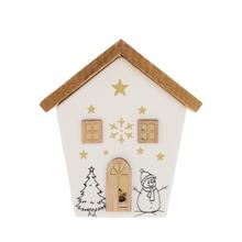 DOMČEK BIE/NAT LED PORCEL. 11,8*6*13,2CM - FLORASYSTEM