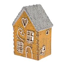 Porcelánový domček sivooranžový na sviečku.