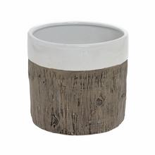 OBAL VZOR DREVO KERAMIKA 17.5*17.5*16 HNEDOBIELY - FLORASYSTEM