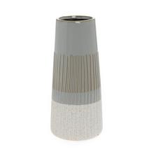 OBAL VÁZA KERAMIKA 14*14*33 ŠEDOBIELY - FLORASYSTEM