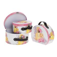 DARČEKOVÁ KRABIČKA KUFOR S/3 21x17x10,5-27,2x23x14CM RUŽOVO BIELA - FLORASYSTEM