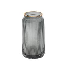 VÁZA SKLO ČIERNA D13H24CM - FLORASYSTEM
