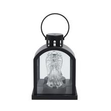 Čierna LED lucerna s anjelom.