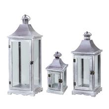 SADA 194FL/S LAMPÁŠ DREVO/KOV SIVÝ - S 11X11X25CM / L 25X25X68 / M 17x17x44cm - FLORASYSTEM